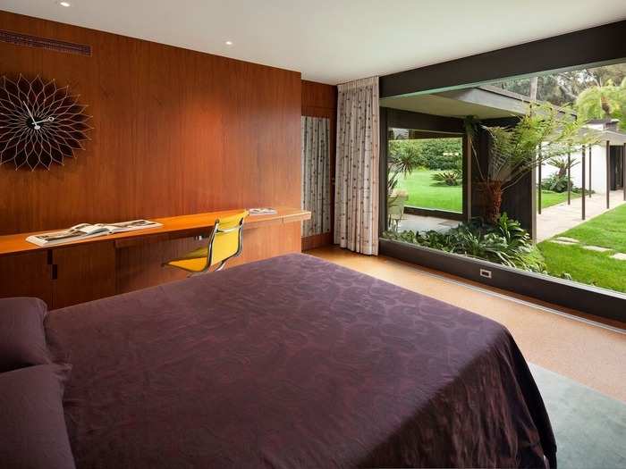 Floor-to-ceiling glass offering spectacular views of the garden were also put into the bedrooms.