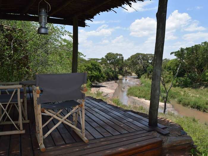 The lodge sat along a small river.