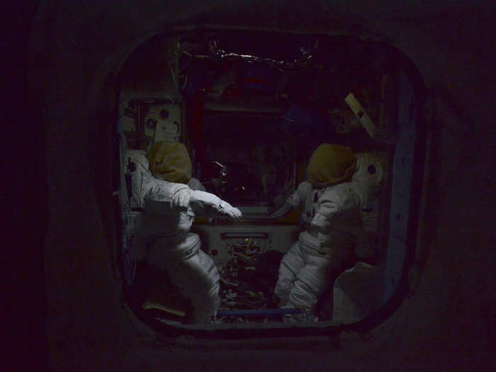 Two empty space suits don