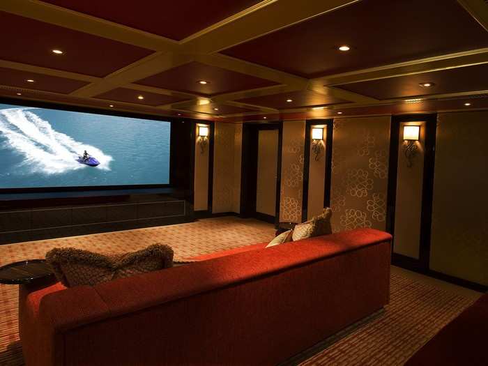 One of the more unusual features of the Solandge is the full-size, fully equipped cinema room which can show the latest movies to the boat