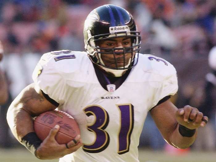 With the fifth pick, the Ravens drafted running back Jamal Lewis out of Tennessee. In 2003, Lewis rushed for 2,066 yards, the third-most in NFL history. His 295 yard game was the single-game record until Adrian Peterson ran for 296 yards in 2007.