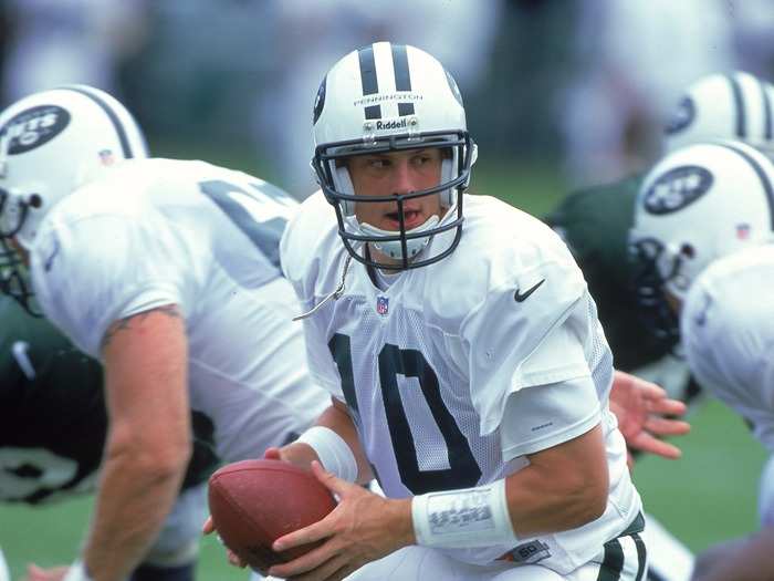 The Jets used the 18th pick on Marshall quarterback Chad Pennington.