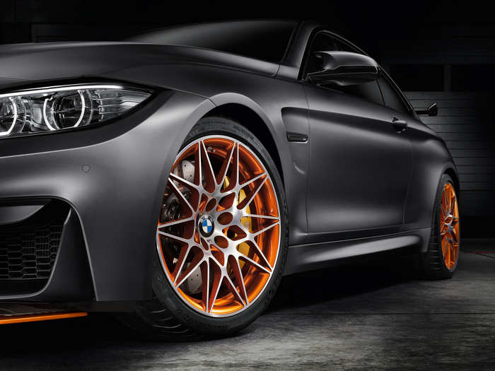 The standard M4 looks great, but the GTS ups the ante — big time. Matte-black paint covers most of the car’s exterior, and small highlights of "acid orange" add to the car’s racing flair.