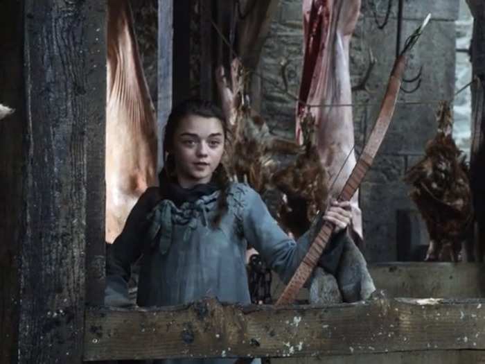 SEASON 1: Arya at the start of the series was the tomboyish sister of the Stark children and hated everything her sister Sansa loved.