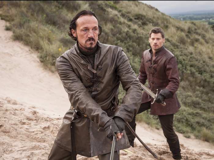 SEASON 5: Bronn returned, this time protecting a different Lannister brother: Jaime.