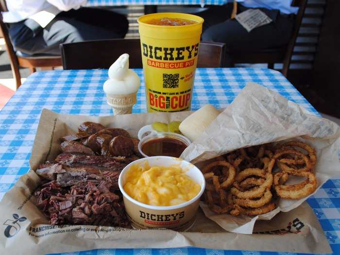 3. Dickey’s Barbecue Pit: 3 Meat Plate (2,500 calories)