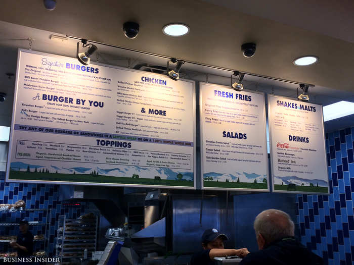 The menu choices are pretty simple, too. There are three signature burgers, some chicken sandwiches, salads, and a good amount of vegetarian options. I could use more signature burgers, but the main focus is on the custom burger option.