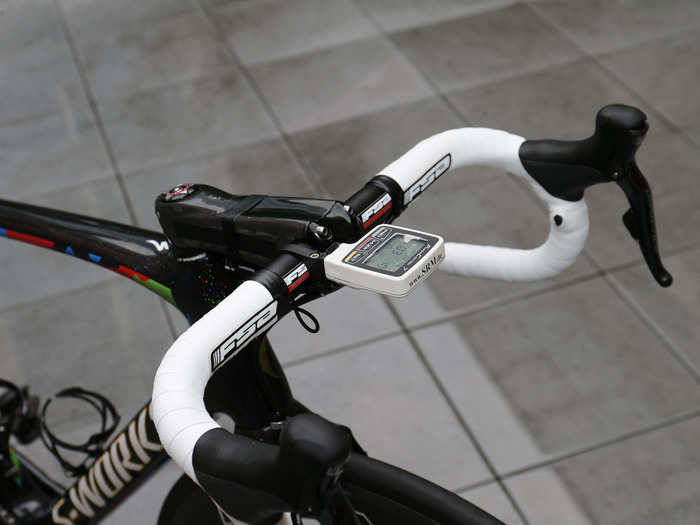 The world champ uses an SRM power meter to track his massive watts.