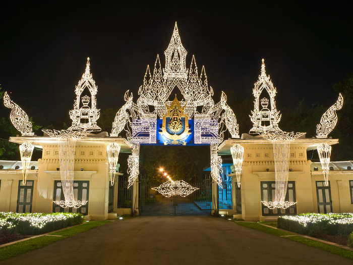 Chitralada Palace in Bangkok, Thailand, is home to King Bhumibol Adulyadej, who is the first king to live here rather than in the Grand Palace. The palace is part farm, as some of it is dedicated to royal agricultural projects, and part school, specifically for children of the royal family and palace staff.