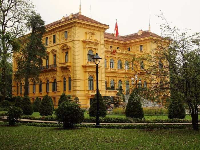 The Presidential Palace of Hanoi in Hanoi, Vietnam, was built for the Governor General of Indochina in 1906. Today it