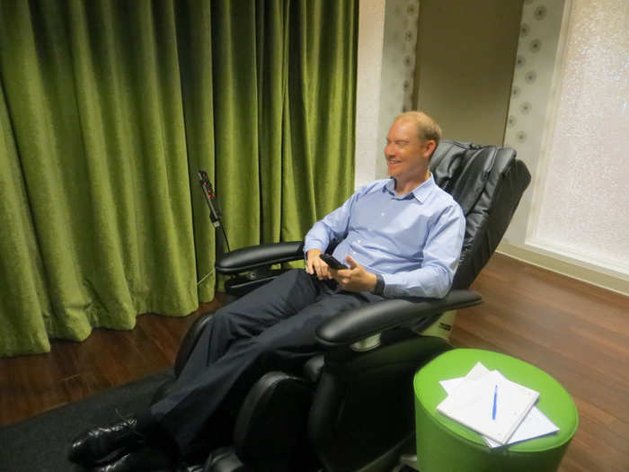 Nigel Glennie was really happy that he discovered these chairs. None of the other Cisco employees we talked to knew they were there.