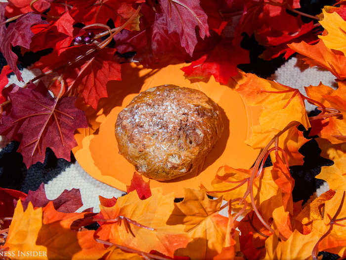 30. Pumpkin bagel from Panera. The bread does not taste very much like pumpkin and it has a rather bland taste. The sugary frosting gives it its flavor, but we were unimpressed.