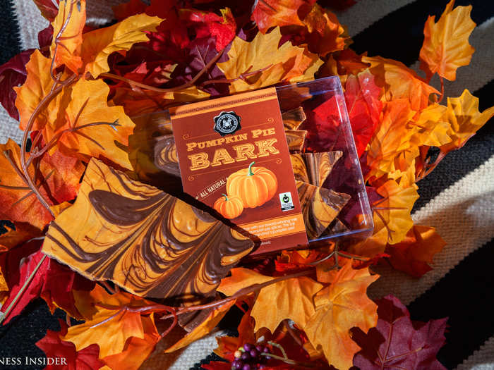 8. Pumpkin pie bark. Mimicking the famous peppermint bark, this flavor is our favorite pumpkin flavor chocolate! Not too rich and not too sweet.