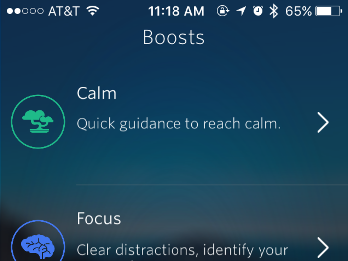 The app had a lot going on, which was fun to explore. Feeling a little frazzled? The app has a section with preloaded programs that guide you through meditations and get you back on track.