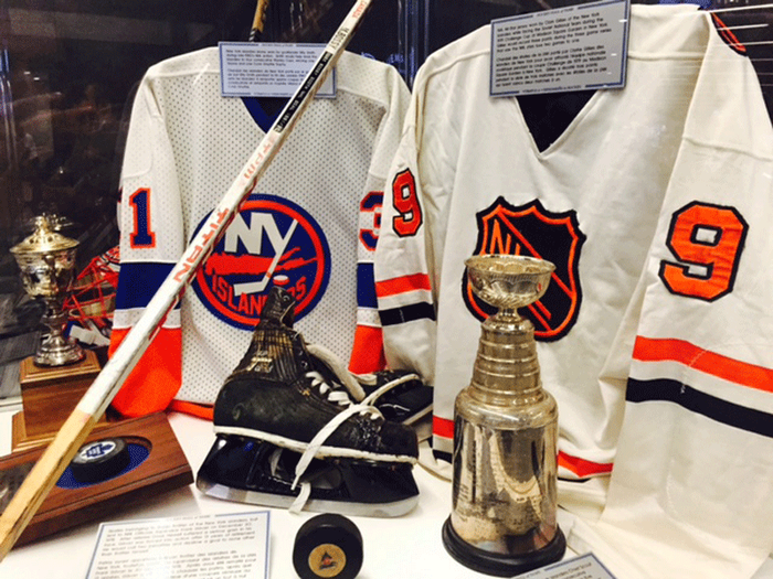 Walking around the stadium you can find Islanders memorabilia.