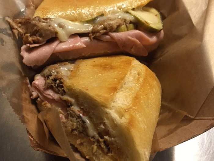 The Hand Pressed Cuban Sandwich from Habana is $13.