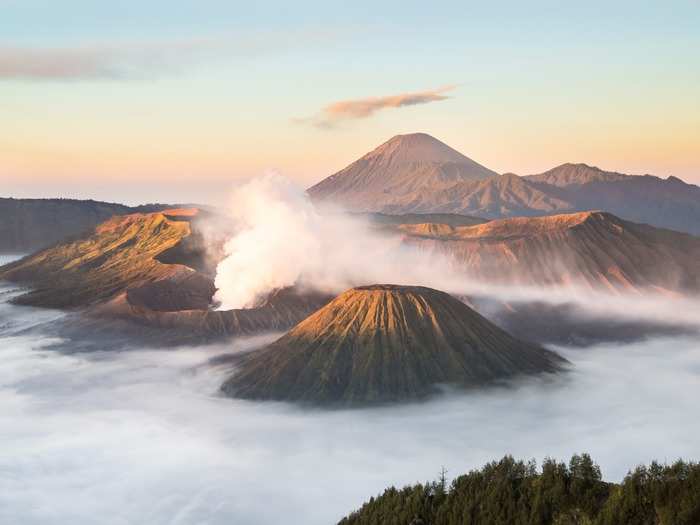 Mount Bromo is a part of the Bromo Tengger Semeru National Park and is located in East Java. With a height of over 7,000 feet, it hosts breathtaking views and dramatic landscapes that will leave viewers in sheer awe.