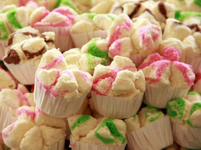 Bolu Kukus are traditional Indonesian cakes that are steamed to give them an incredibly fluffy and soft texture. The decadent cakes come in various color swirls.