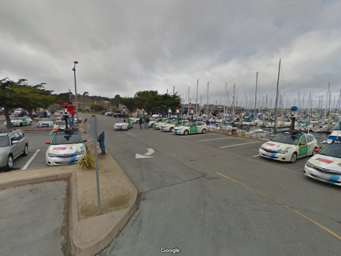 The Google cars got together to have a little party in Monterey, California. Friends!