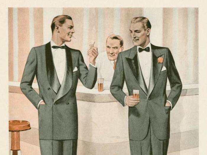 In the 1940s, tuxedos took a backseat to suits.