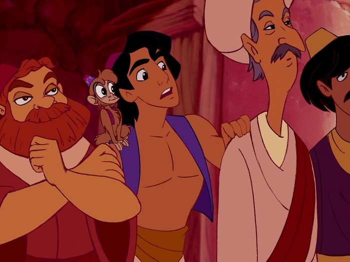 Speaking of the filmmakers, the two were drawn into the movie. You can spot them as the two characters to the left and right of Aladdin when Jasmine