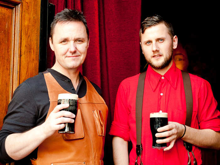 Sean Muldoon (L) and Jack McGarry (R) first met as boys, playing a Belfast game of "cribby." Years later, McGarry, who started bartending at age 15, went to see about getting a job at The Merchant Hotel, a cocktail bar Muldoon managed.