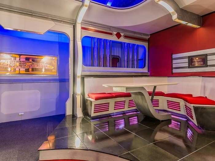 The homeowner converted the room into a replica of the famous "Star Trek" set.