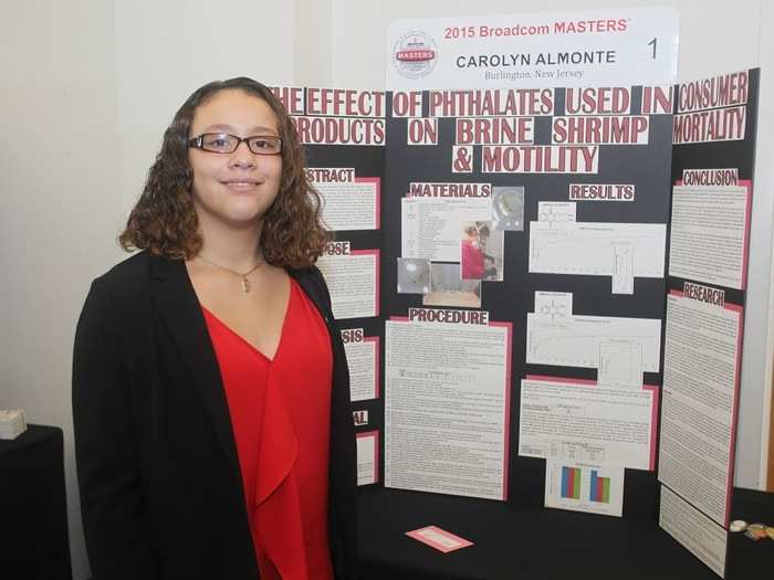 Carolyn Almonte (12) studied the health effects of a common house-hold chemical.