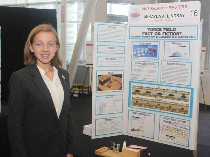 Mikayla Lindsay (13) wants to learn how to build force fields, but for now she