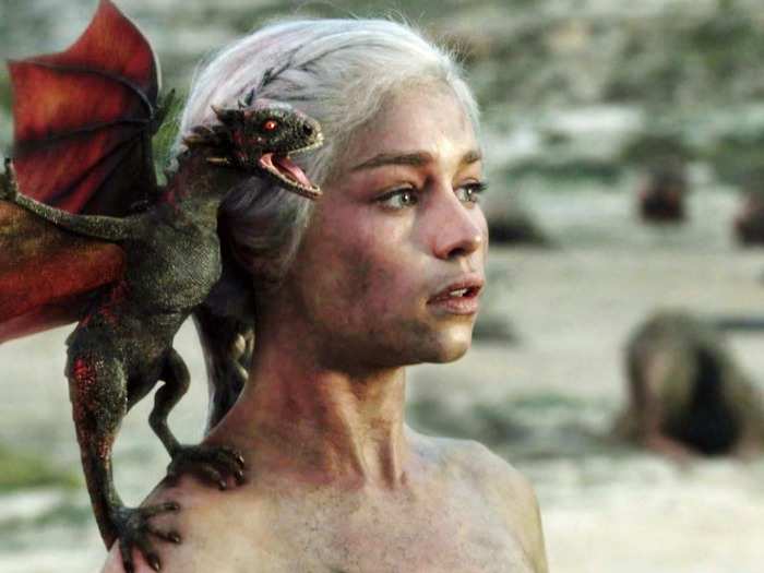 In season one, Daenerys hatched three dragons, earning her the moniker "Mother of Dragons." In real life, Clarke wears a golden necklace inscribed with the initials "MOD," given to her by Weiss and showrunner David Benioff.