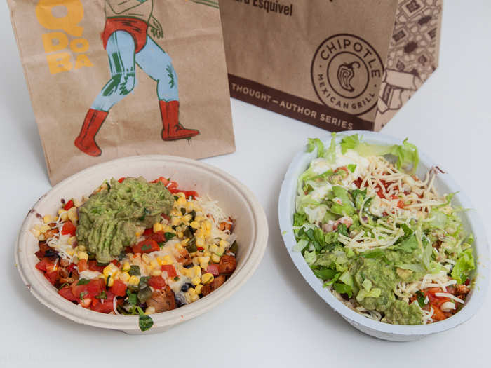 Next round: burrito bowls. I can tell this is going to be close because they both look absolutely delicious. But, Qdoba