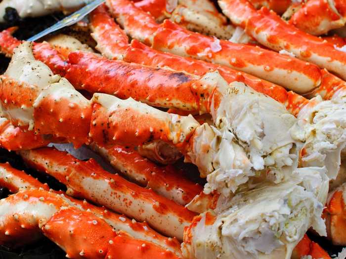 ALASKA: They don’t call them king crabs for nothing: these prized crustaceans are rare and incredibly dangerous to catch, making king crab legs an expensive delicacy.