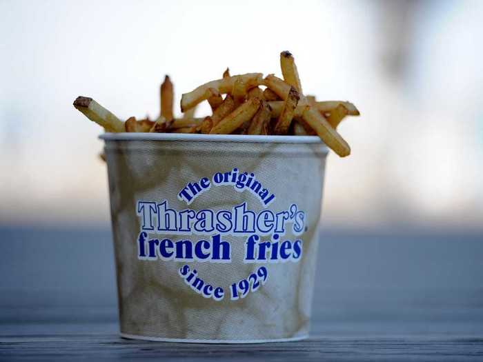 DELAWARE: Vinegar French fries are a Delaware mainstay. Here, spuds are soaked in vinegar, then refrigerated before getting fried. The originals can be found at Thrasher