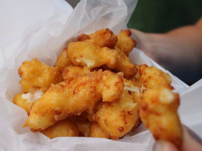 WISCONSIN: Before cheeses are formed into blocks or wheels and aged, they start out in curds. In Wisconsin, the curds are often deep-fried in beer batter and served with a variety of dipping sauces to pack a flavorful bite.