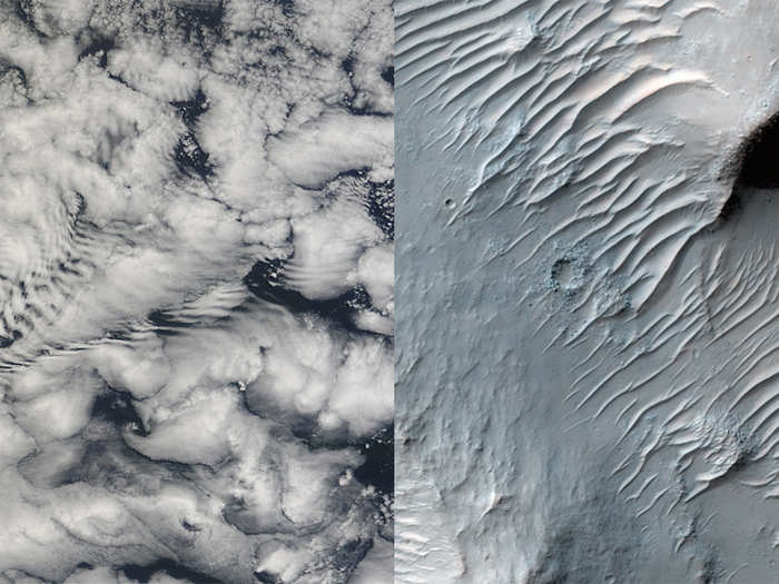 Which photo is of Earth and which of Mars?