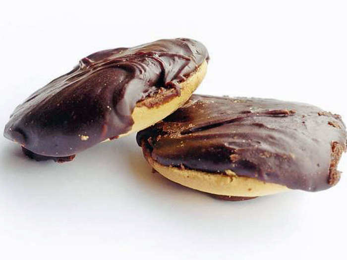 MARYLAND: Berger Cookies, made by DeBaufre Bakery in Baltimore, are a delicious creation of vanilla cookies covered with thick fudge. Locals recognize their iconic packaging anywhere.