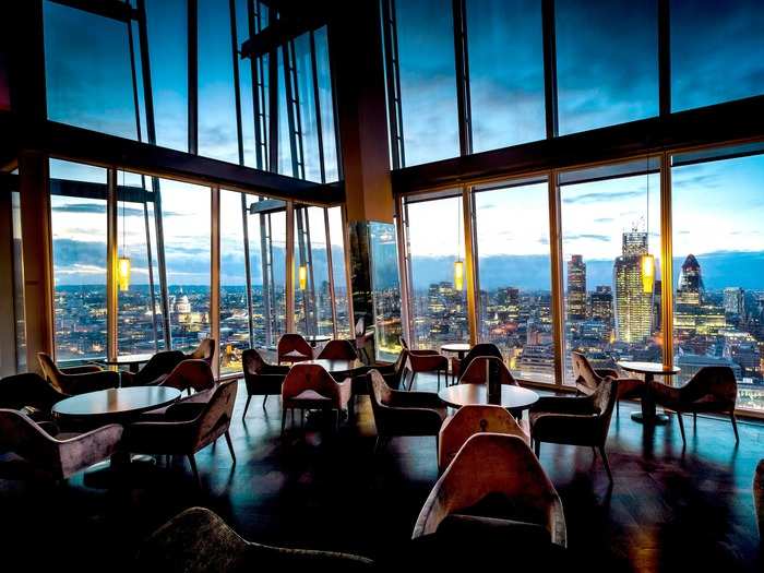 Get a drink at Aqua or Gong, located inside the Shard, the tallest building in London, and enjoy incredible views of the British capital city.