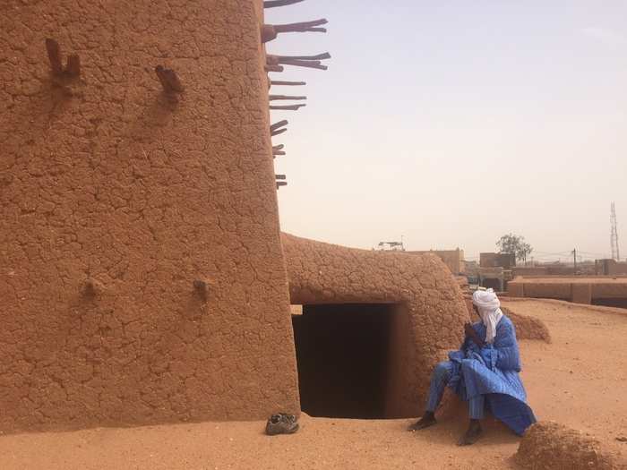 Visitors can climb on the roof and see the minaret up close.