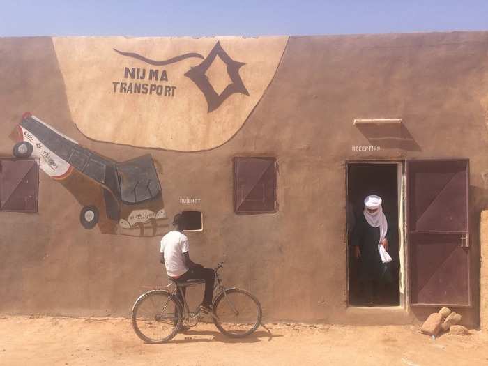 Getting around is tough in Niger — when we made it to Arlit, pictured here, it was dizzying to think that we were more than a 24-hour drive from Niamey, down roads that are in a dangerous state of disrepair, and that pass through shadeless and uninhabited stretches of desert.