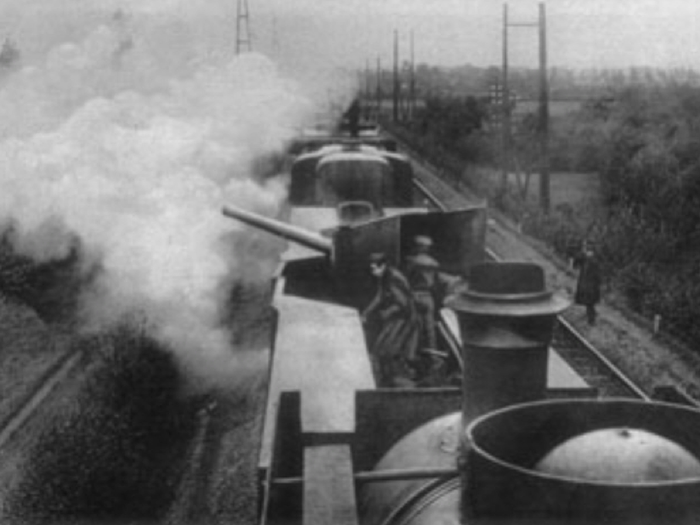 Some of the cannons on these locomotives appear to be a size that would be more appropriate for a battleship.