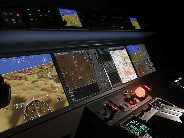 Pilots also have the Synthetic Vision-Primary Flight Display, which uses terrain data to create a digital view of the plane