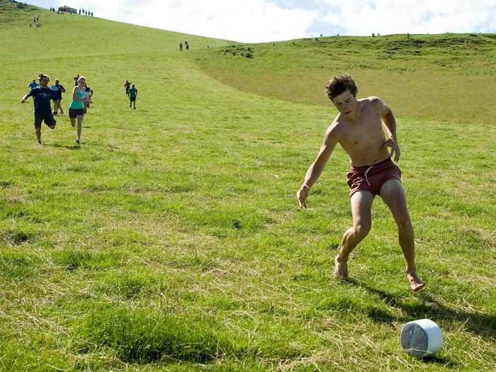 Cheese rolling hails from Britain, but it