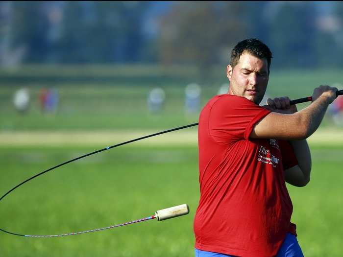 Hornussen, a kind of mixture between golf and baseball, is a Swiss sport dating back to the 16th century. There are two teams, and the batting team has to hit a puck called a Nouss as far as possible into the opponent