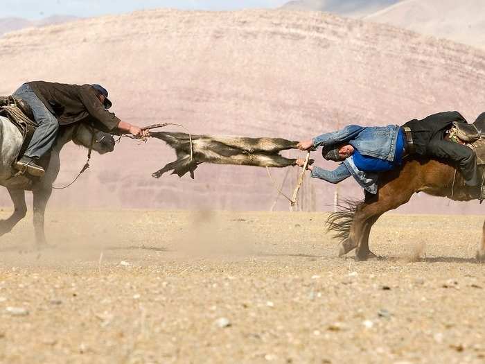 Buzkashi is the national sport of Afghanistan, and it