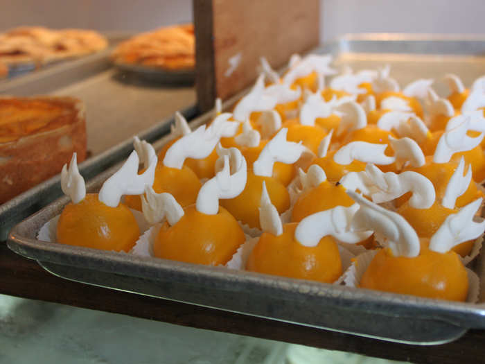 They really got into it, selling themed goodies like these Golden Snitch Truffles. The Chestnut Hill Business District helps shops come up with merchandise ideas.