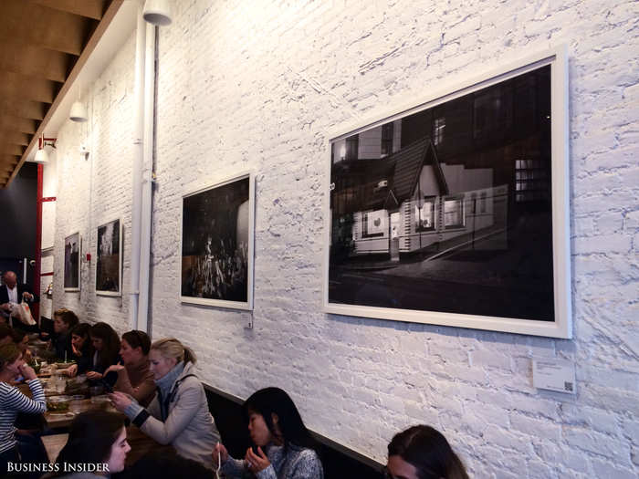 On the wall are giant photos, showing their first location in DC, as well as shots from Sweetgreen