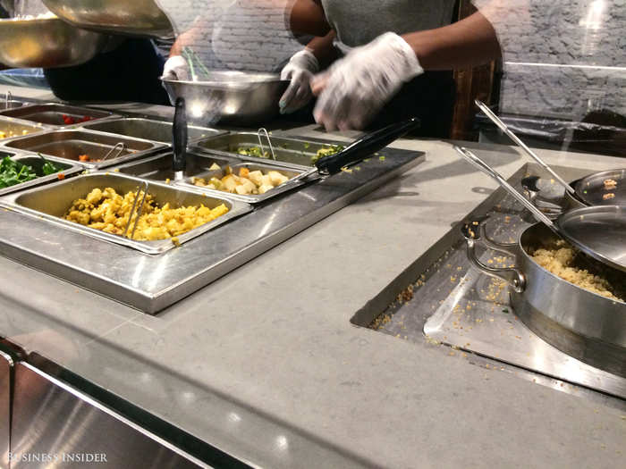 Your salad is prepared in front of you as you scoot down the line. Once you actually get to order, the process is shockingly fast. If only I didn