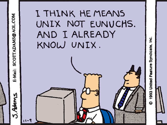 1. November 9, 1993: "Unix programmers"