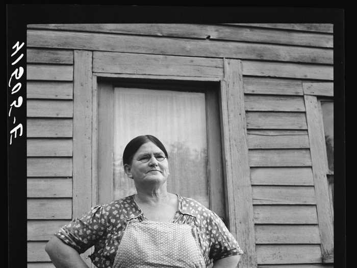 Mrs. Morrison farms in the submarginal area of Rumsey Hill, near Erin, New York, in 1940.