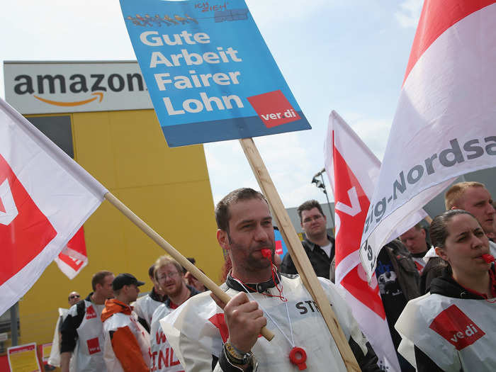 But Amazon has also come under scrutiny for its business practices, both in the warehouse and in the office. In 2013 and 2014, Amazon warehouse union workers in Germany had a series of strikes to protest what they said were low wages. In 2015, a New York Times report highlighted criticism from current and former Amazon employees regarding the company